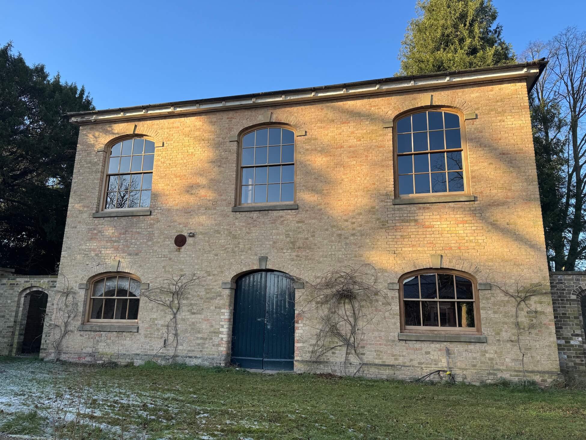 Front view of the Brew House showing bespoke windows manufactured and fitted by Pelham Joinery